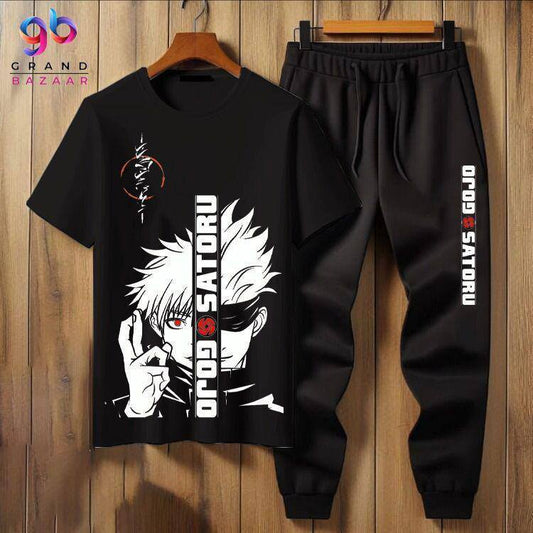 2 Pcs Men Jersey Printed Track Suit